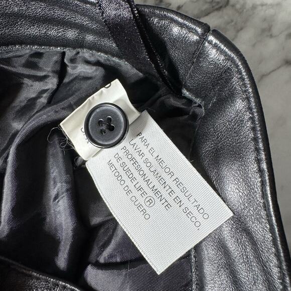 90s Mixit Leather Pants Womens Size 6 Waist 28" Straight Leg Soft Structured - Picture 12 of 13